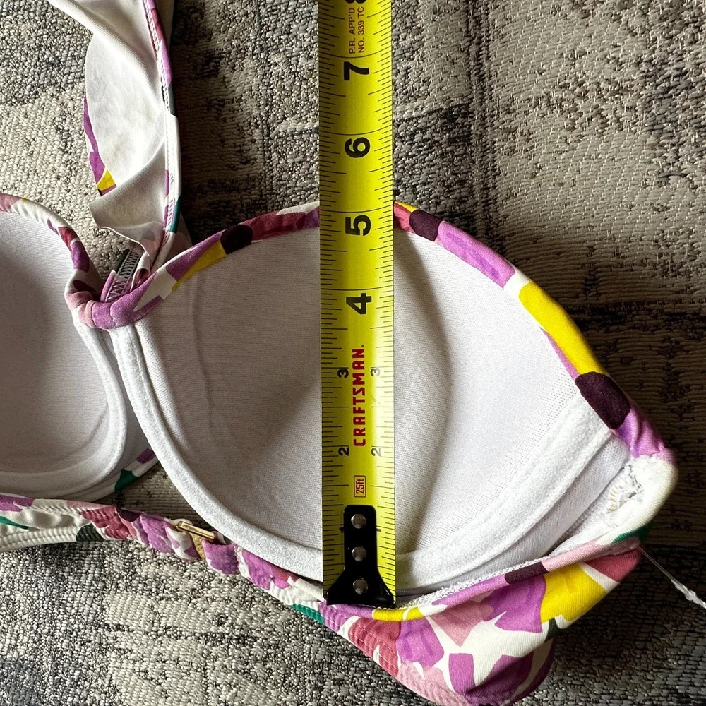 Kate Spade New York Women Wallflower Printed Floral Pink Bikini Swim Top fits XS